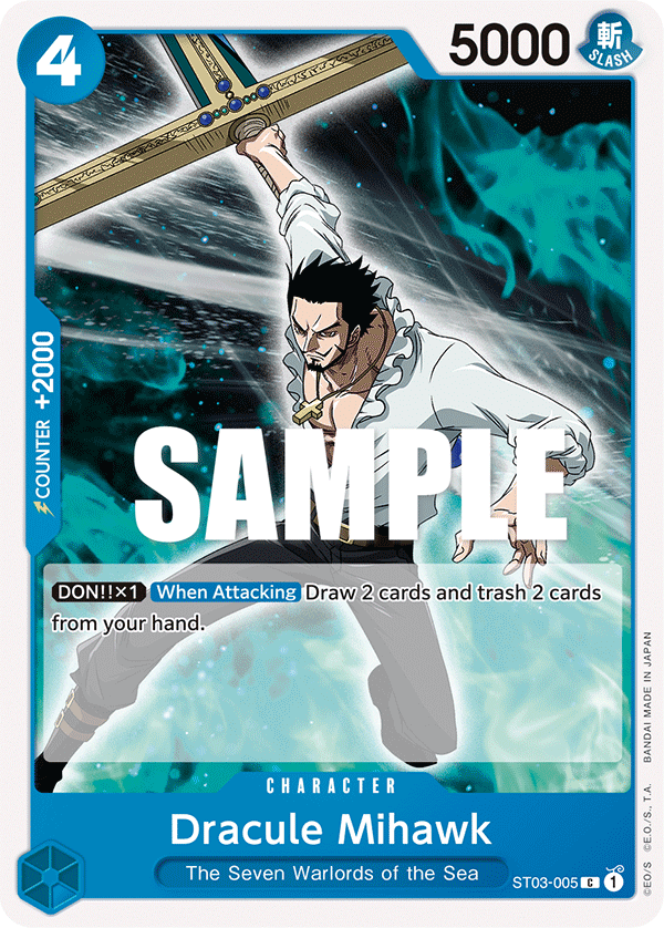 Dracule Mihawk ST03-005 – Starter Deck 3: The Seven Warlords of The Sea