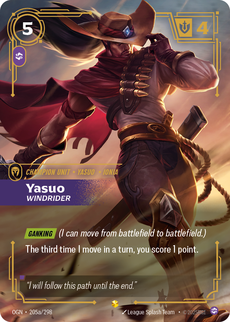 Yasuo - Windrider (Alternate Art) OGN-205A – OGN