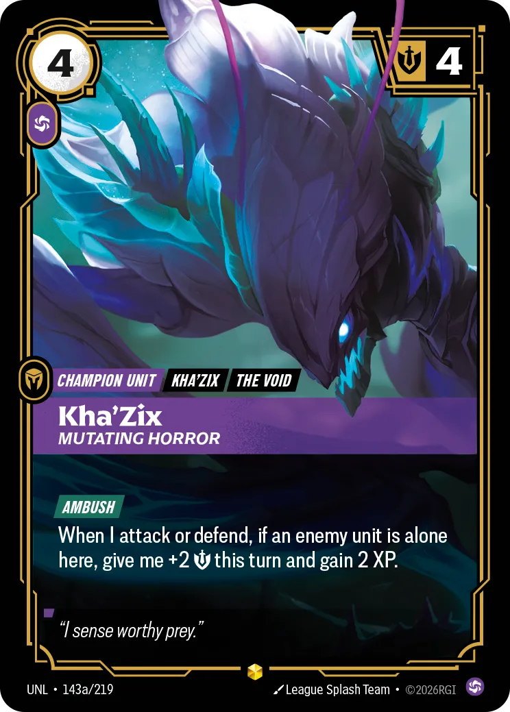 Kha'Zix - Mutating Horror (Alternate Art) UNL-143a – Unleashed