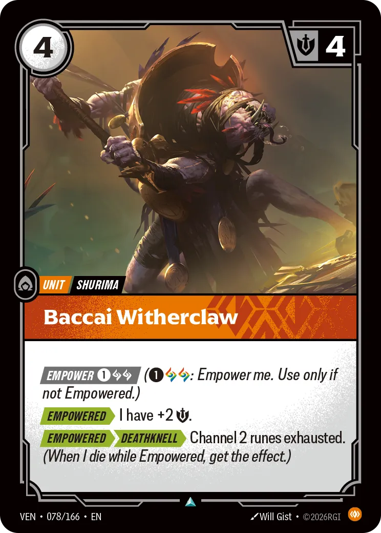 Baccai Witherclaw VEN-078 – Vendetta