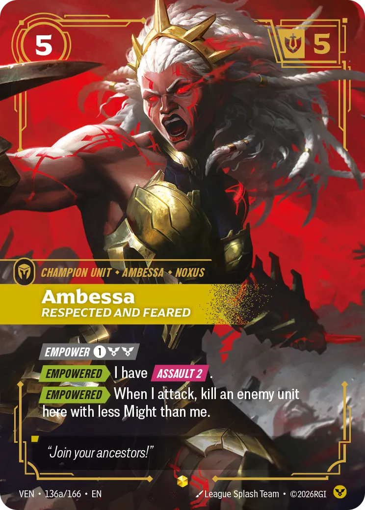 Ambessa - Respected and Feared (Alternate Art) VEN-136a – Vendetta
